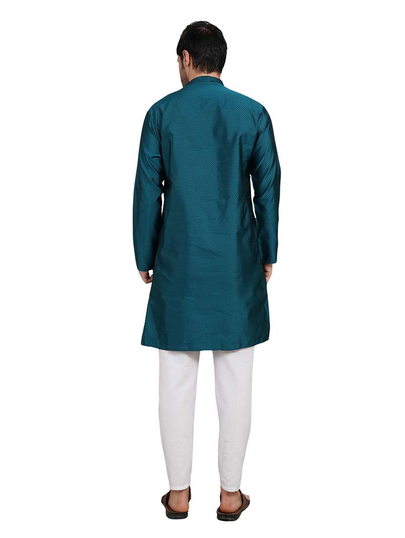 men self design long sleeve kurta with trousers ethnic wear set - 22148226 -  Standard Image - 5