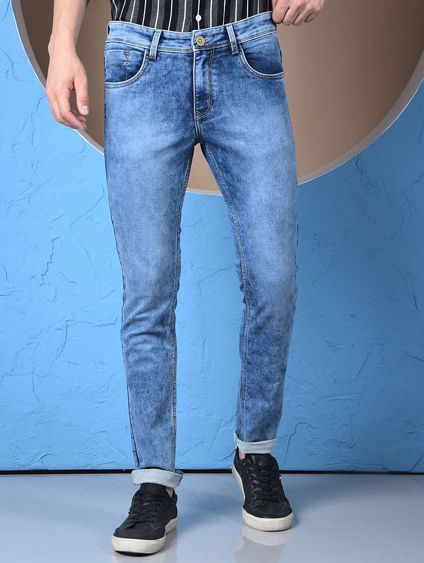 men washed low rise slim fit jeans