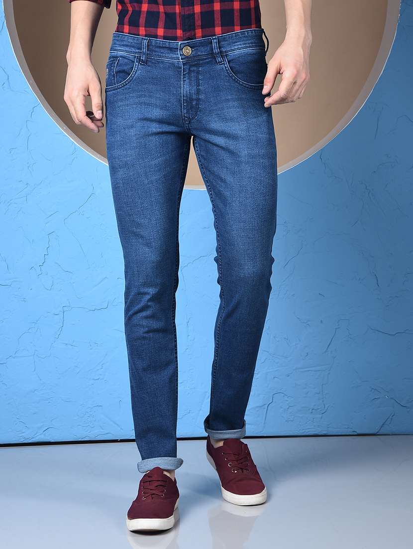 men washed low rise slim fit jeans