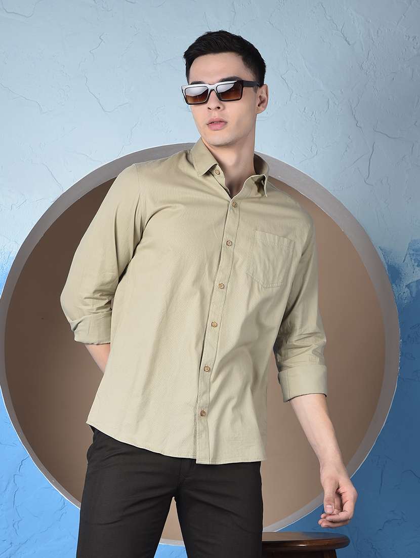 men solid long sleeve regualr fit casual shirt - 22148247 - Zoom Image - 0
