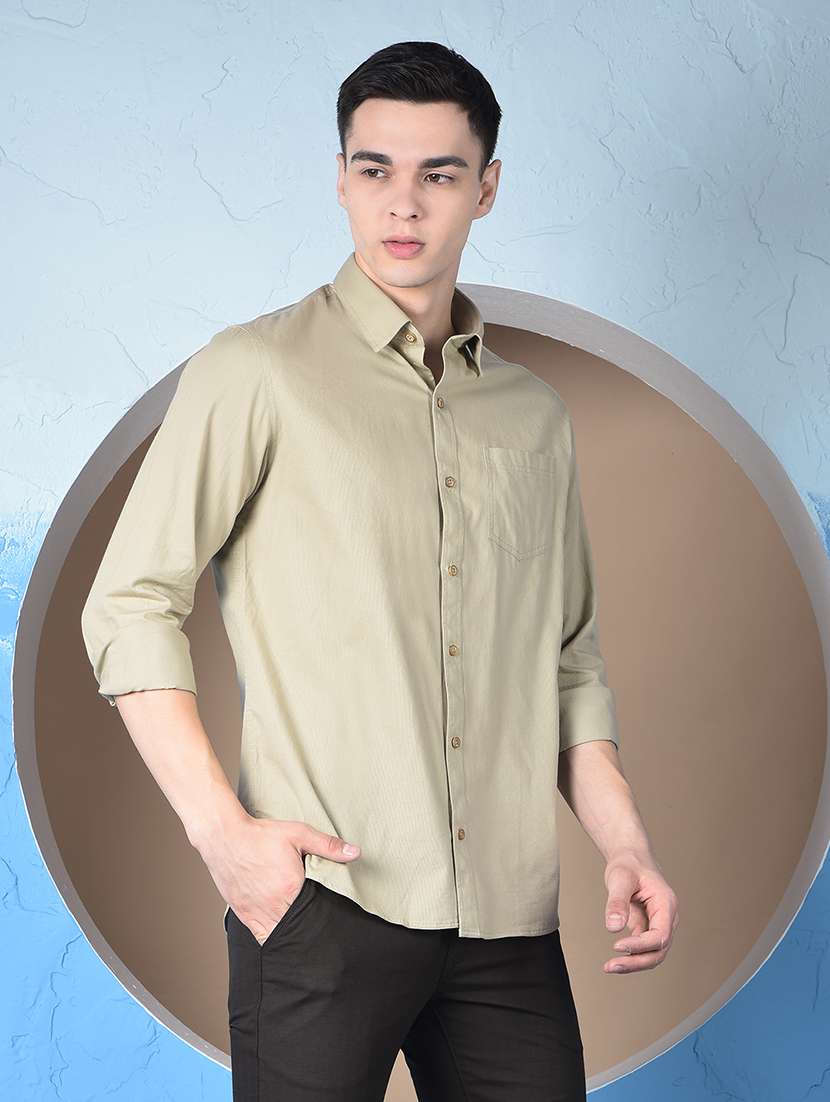 men solid long sleeve regualr fit casual shirt - 22148247 - Standard Image - 3
