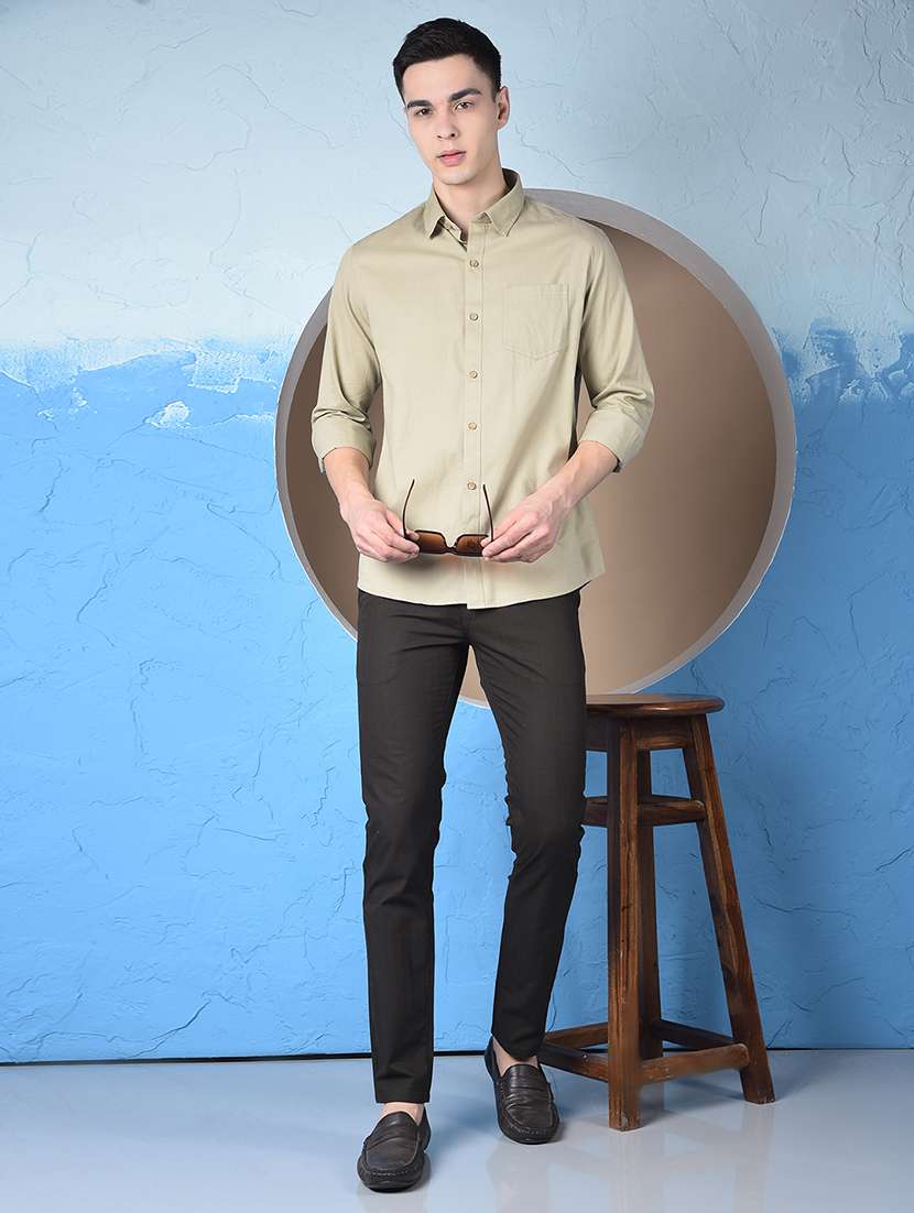 men solid long sleeve regualr fit casual shirt - 22148247 - Standard Image - 5