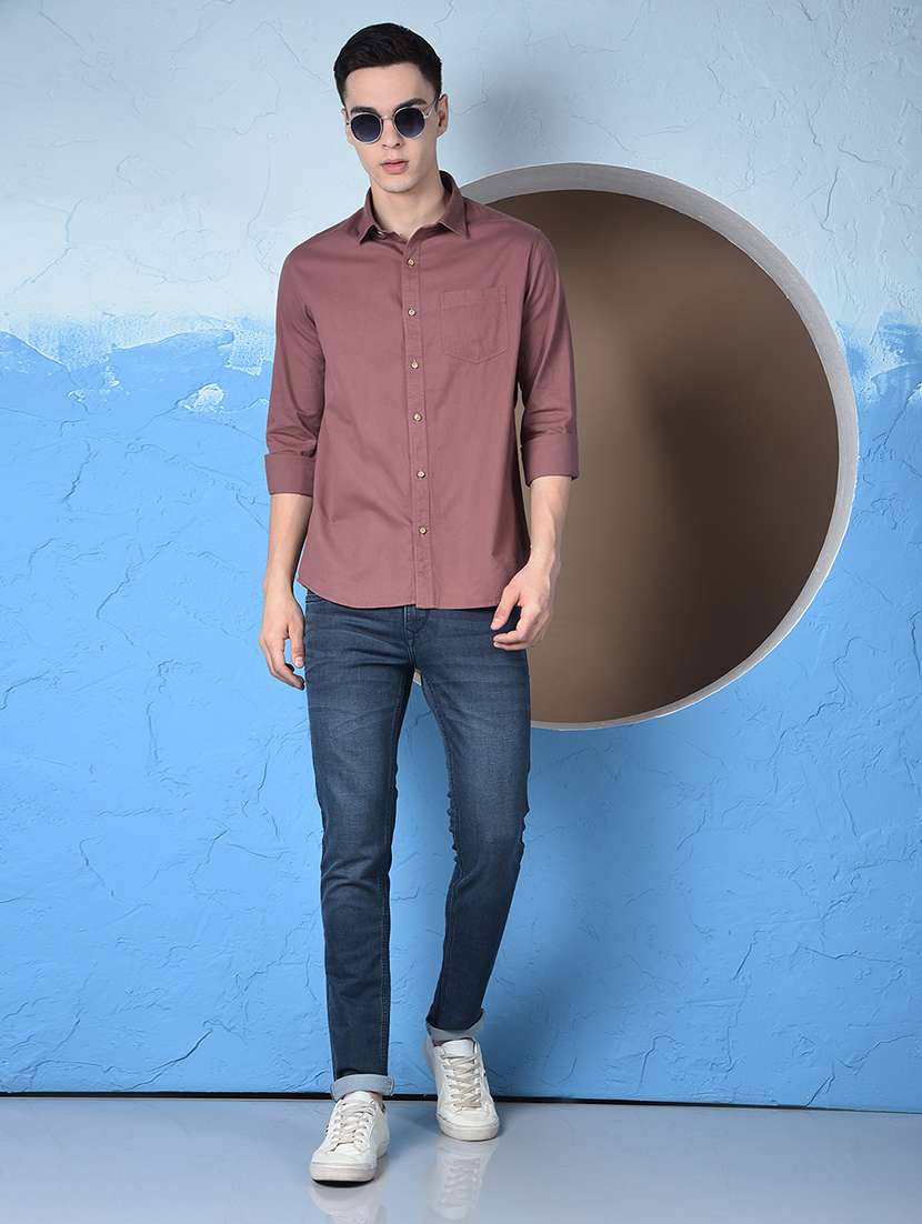 men solid long sleeve regualr fit casual shirt - 22148248 - Standard Image - 5