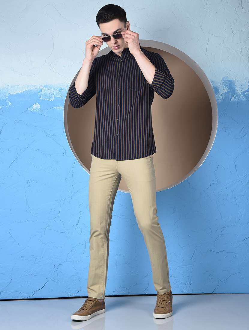 men striped long sleeve regualr fit casual shirt - 22148249 - Standard Image - 5