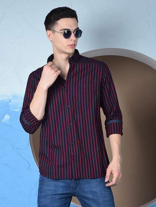 men striped long sleeve regualr fit casual shirt - 22148250 -  Standard Image - 0