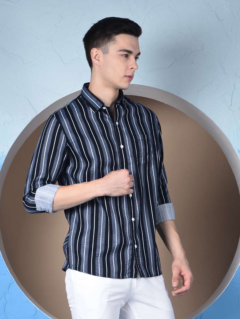 men striped long sleeve regualr fit casual shirt - 22148253 -  Standard Image - 3