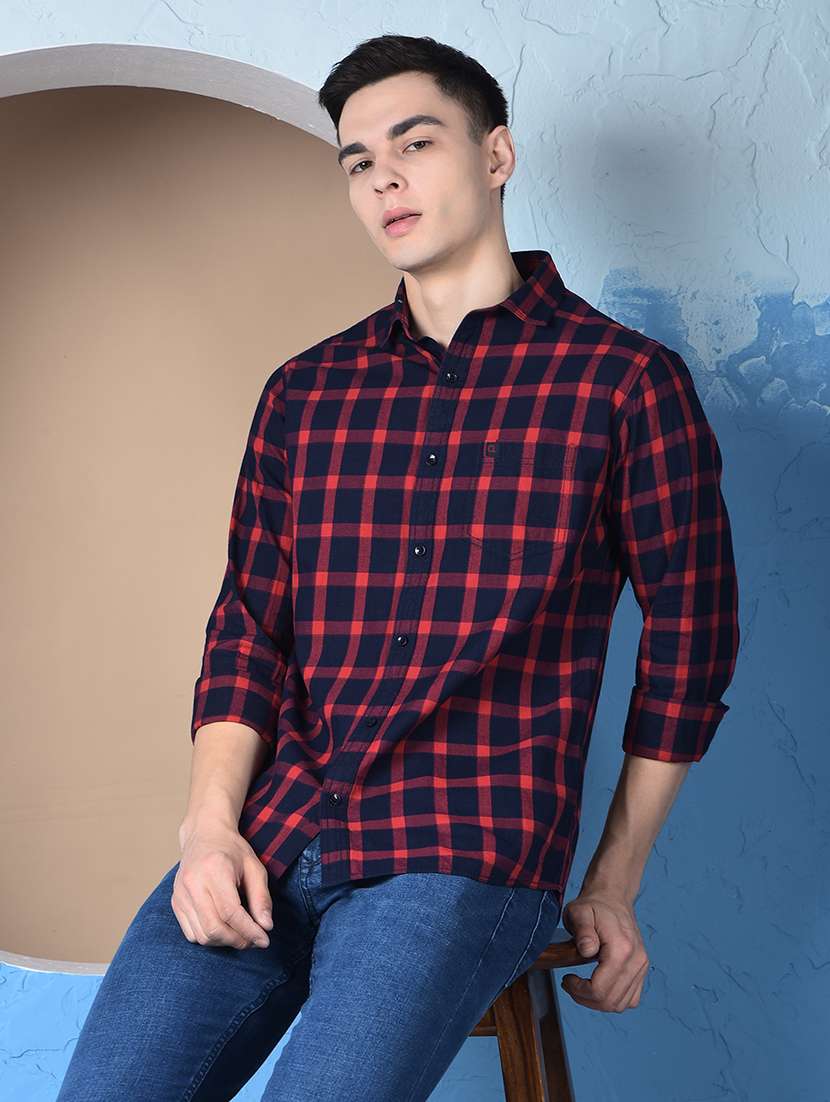 men checkered long sleeve regualr fit casual shirt - 22148255 -  Standard Image - 3