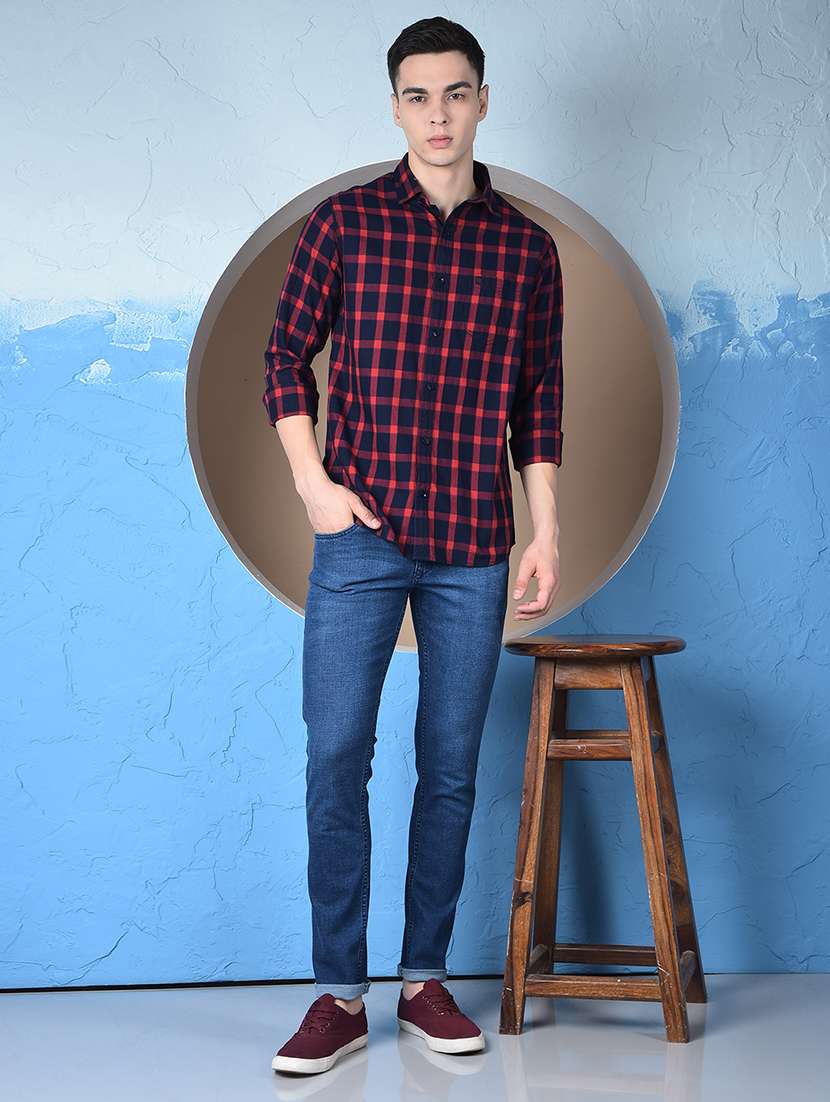 men checkered long sleeve regualr fit casual shirt - 22148255 -  Standard Image - 5