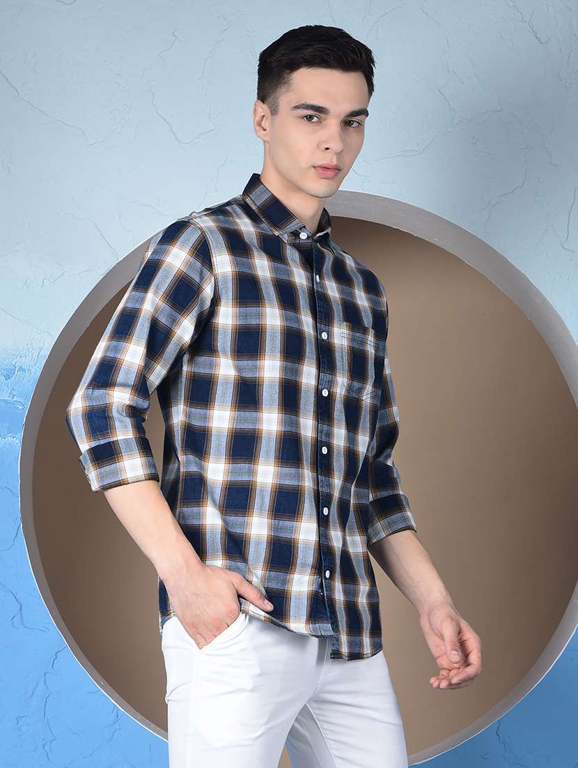 men checkered long sleeve regualr fit casual shirt - 22148256 -  Standard Image - 3