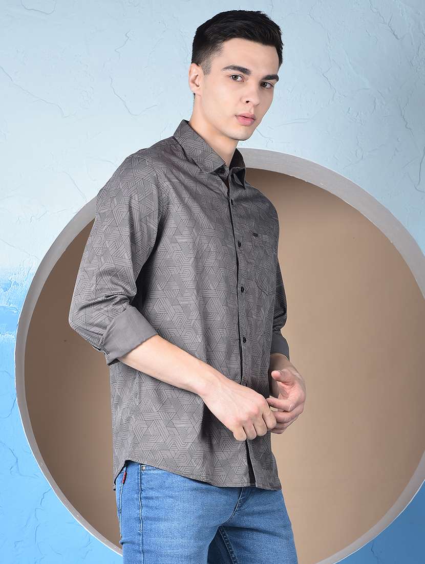 men printed long sleeve regualr fit casual shirt - 22148261 - Standard Image - 3