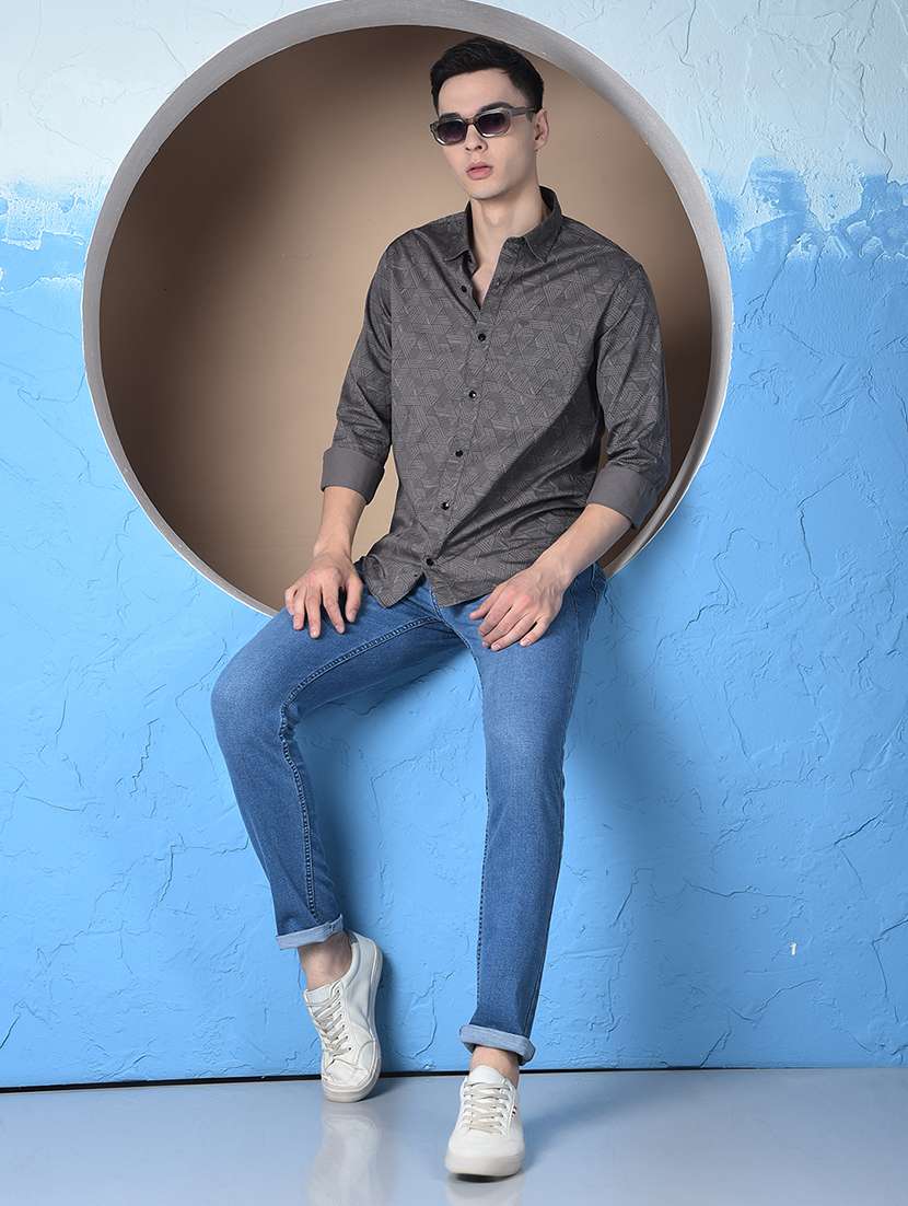 men printed long sleeve regualr fit casual shirt - 22148261 - Standard Image - 5