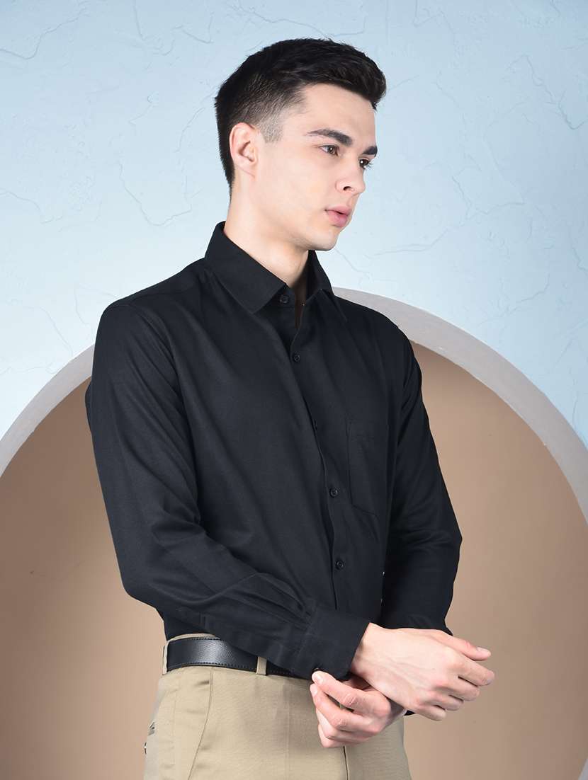 men solid long sleeve slim fit formal shirt - 22148263 -  Standard Image - 3