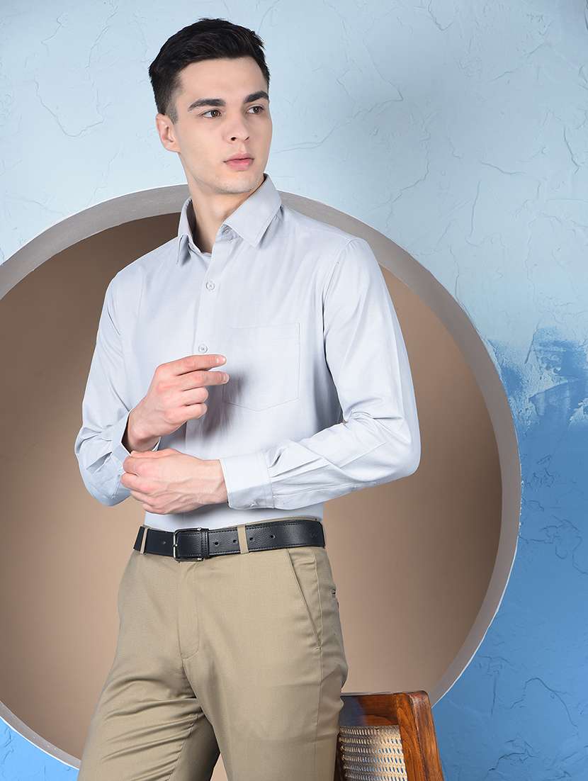 men solid long sleeve slim fit formal shirt - 22148265 -  Standard Image - 3