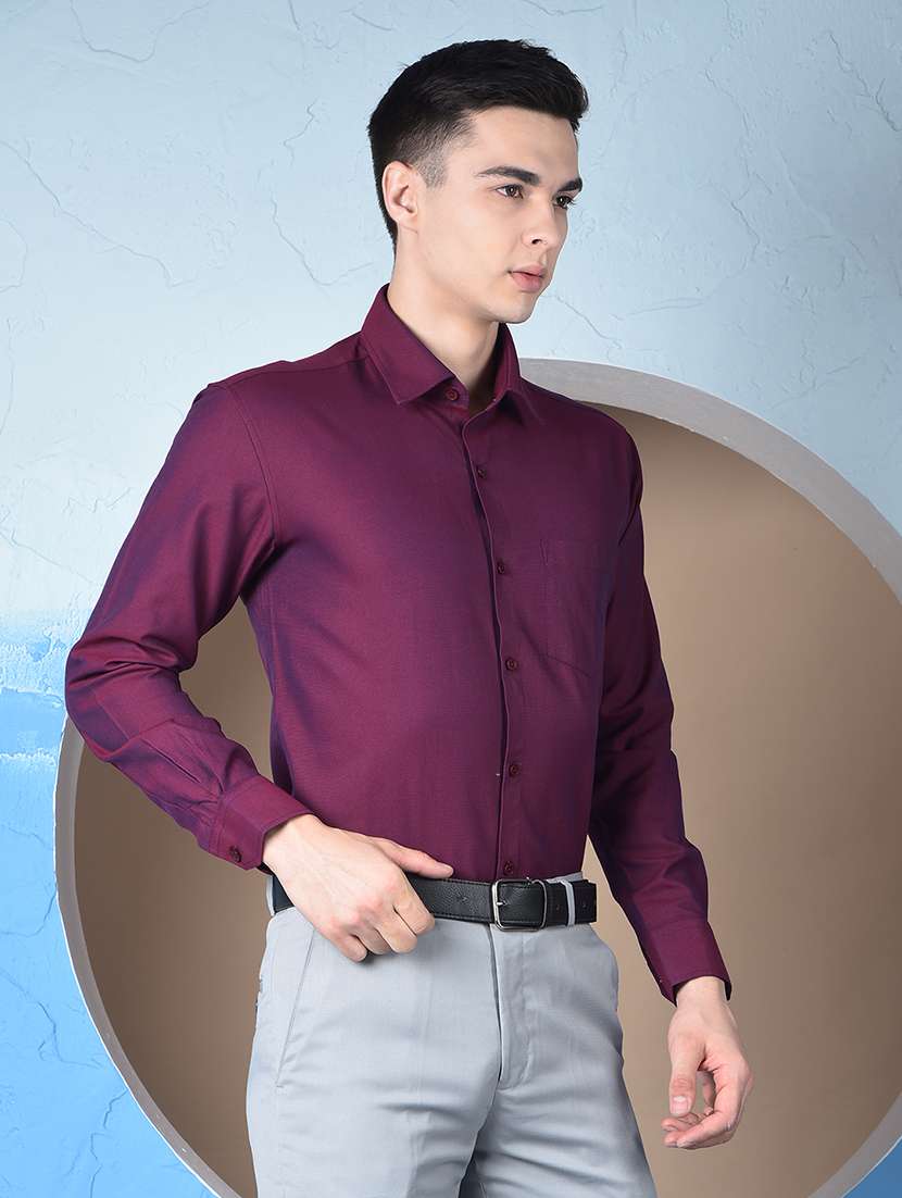 men solid long sleeve slim fit formal shirt - 22148266 -  Standard Image - 3