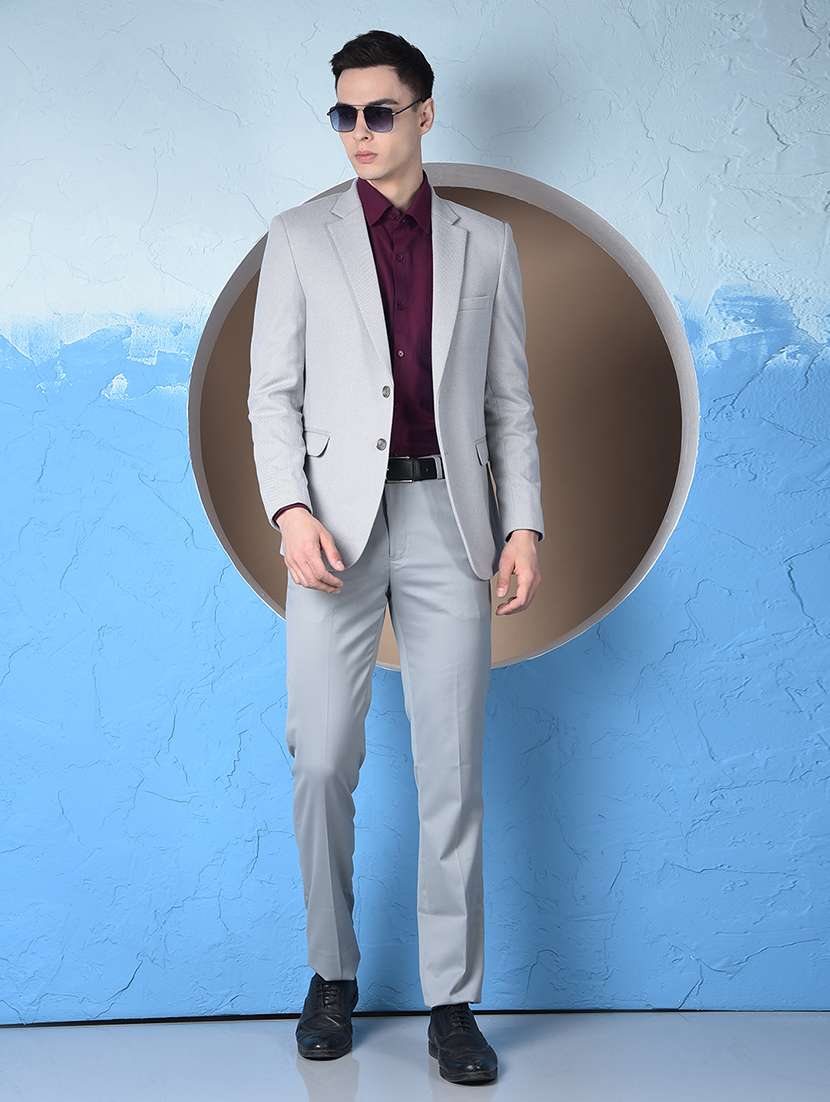 men solid lapel collar single breasted casual blazer - 22148268 -  Standard Image - 5