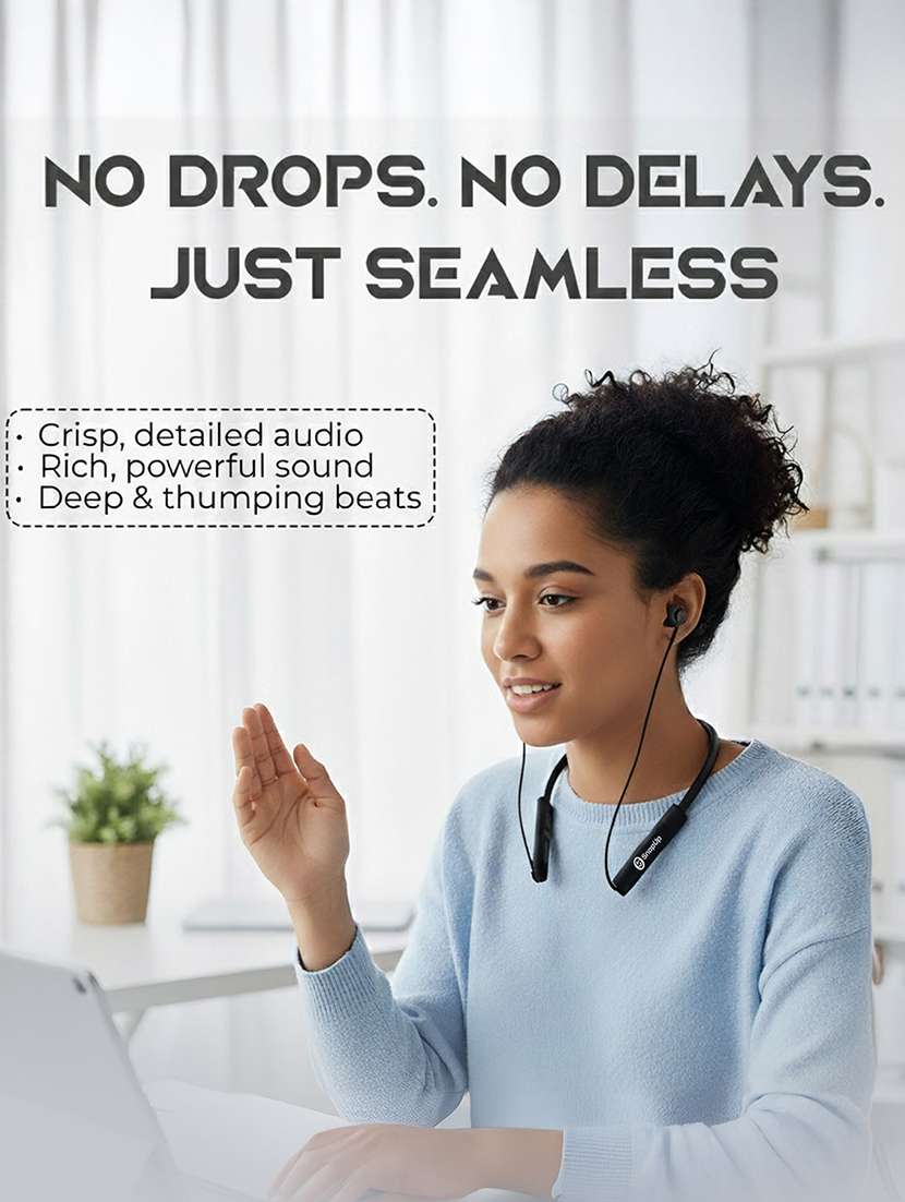 snapup musique bassx bluetooth wireless neckband (midnight black) - 22153662 -  Standard Image - 5