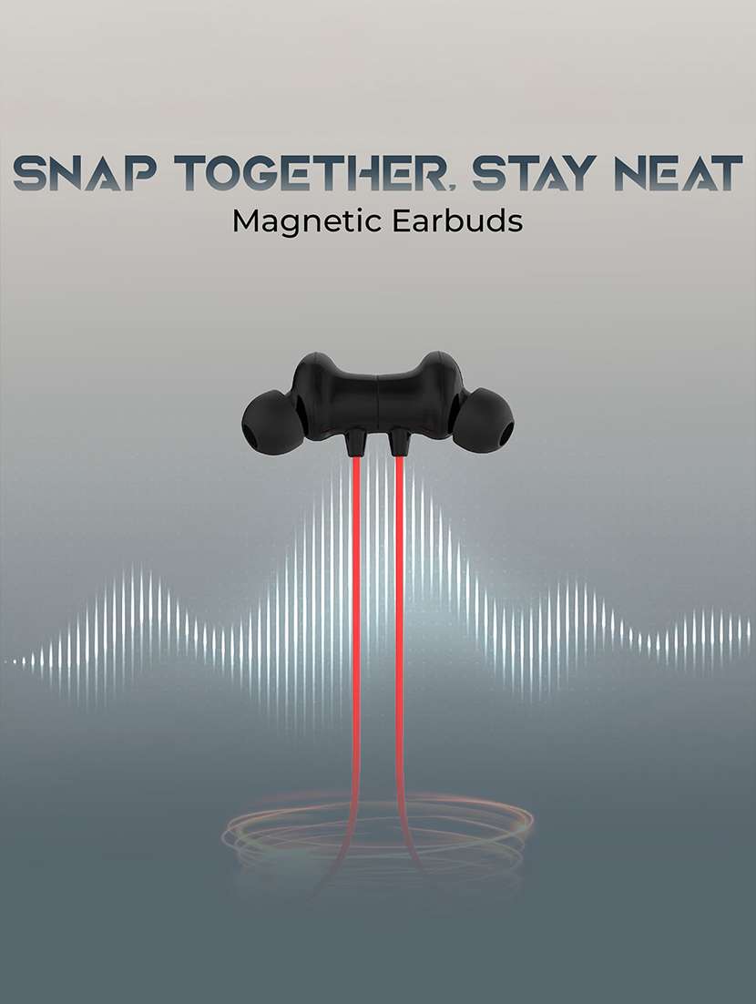 snapup musique bassx bluetooth wireless neckband (blazing red) - 22153663 -  Standard Image - 3