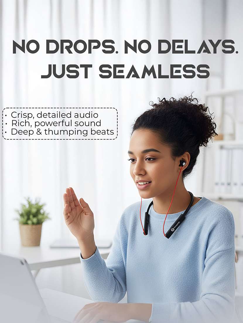 snapup musique bassx bluetooth wireless neckband (blazing red) - 22153663 -  Standard Image - 5