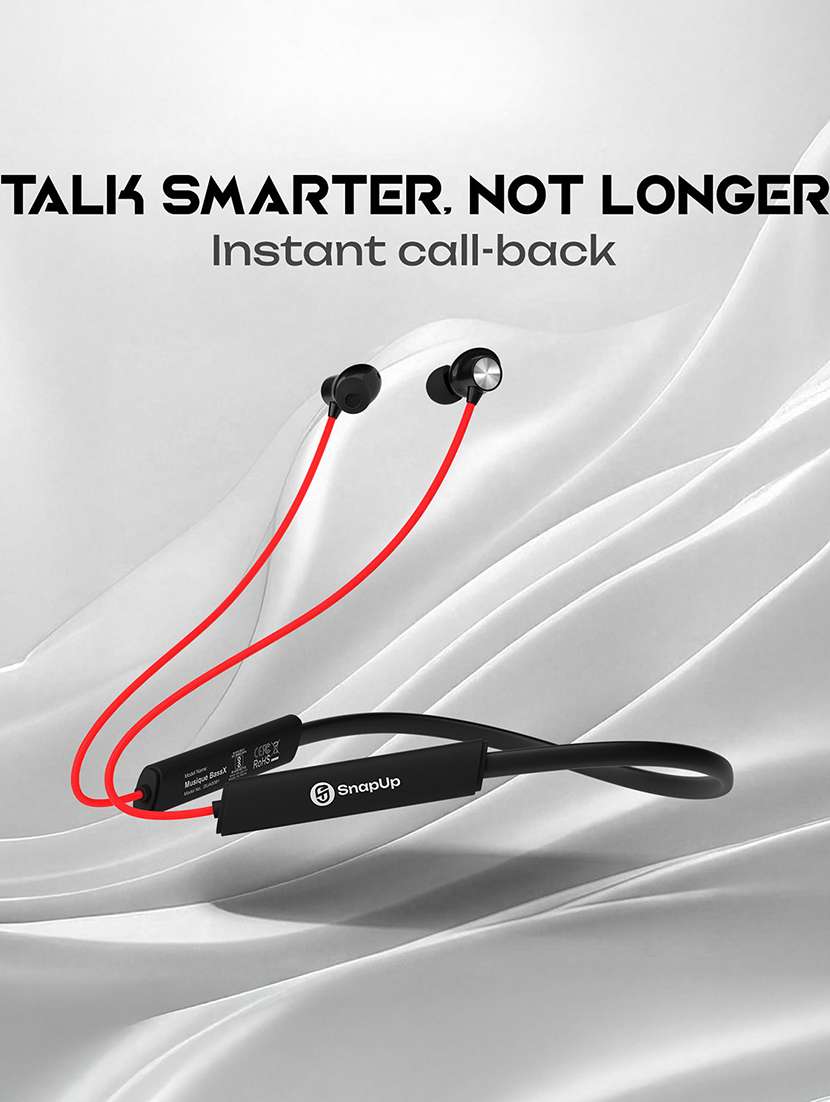 snapup musique bassx bluetooth wireless neckband (blazing red) - 22153663 -  Standard Image - 8