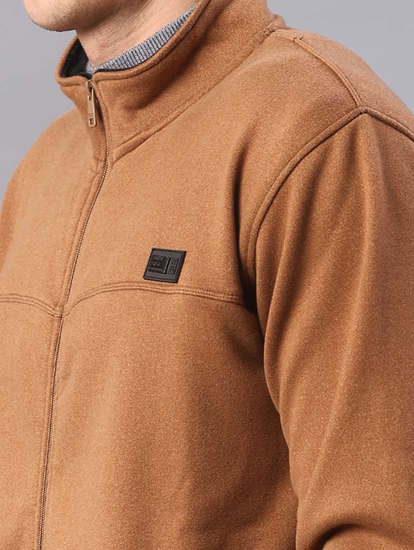 men solid stand collar long sleeve sweatshirt - 22154357 -  Standard Image - 5