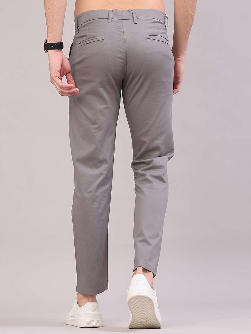 men solid mid rise casual chino - 22154361 -  Standard Image - 3