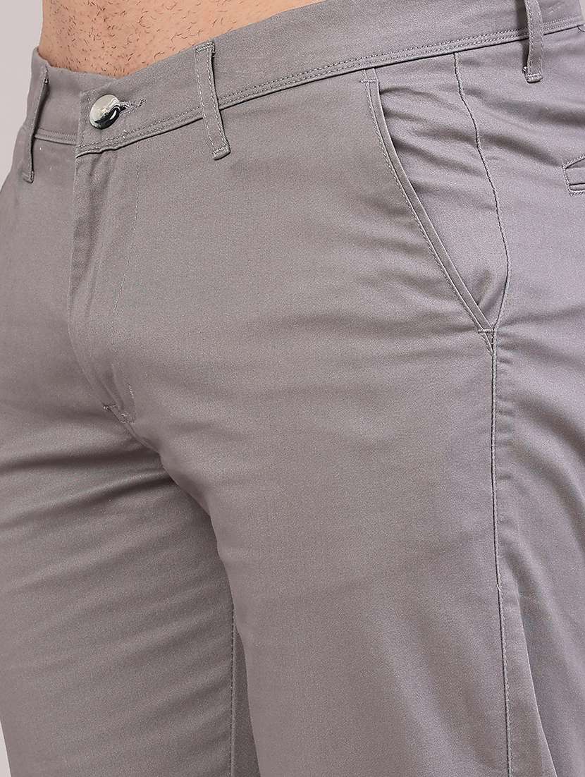 men solid mid rise casual chino - 22154361 -  Standard Image - 5