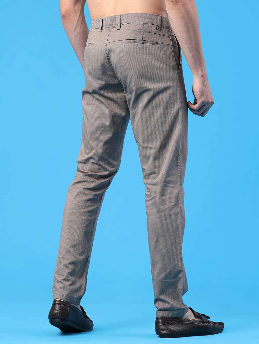 men solid mid rise chinos casual trouser - 22154362 -  Standard Image - 3