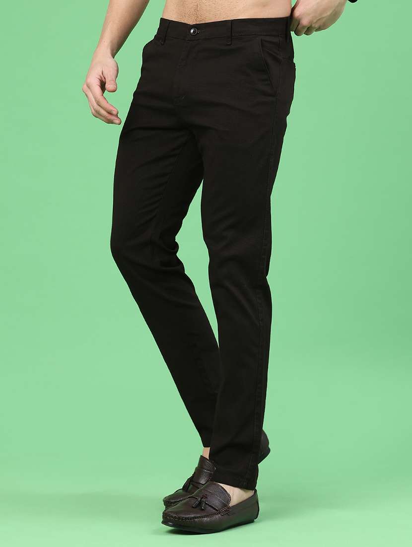 men solid mid rise chinos casual trouser - 22154363 -  Standard Image - 3