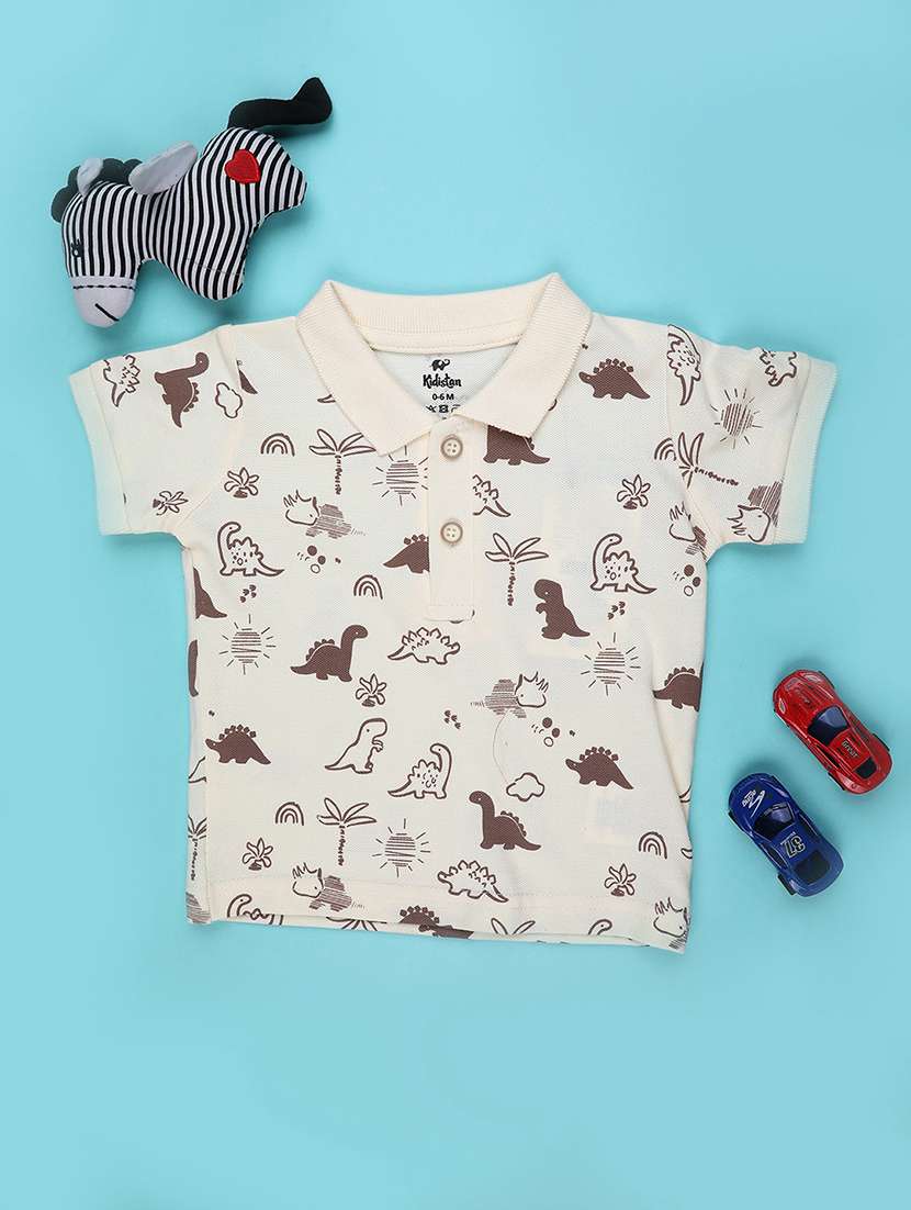 boys printed short sleeve polo t-shirt