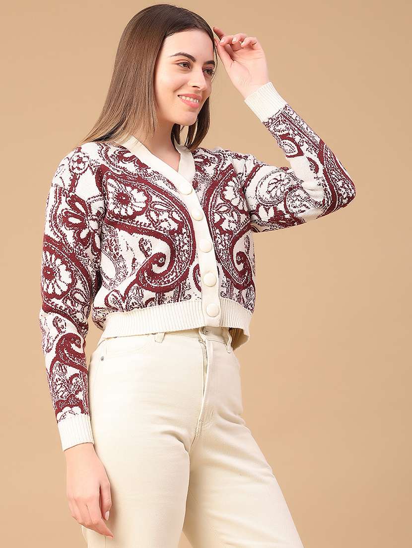 women self design long sleeve cardigan - 22154420 -  Standard Image - 3