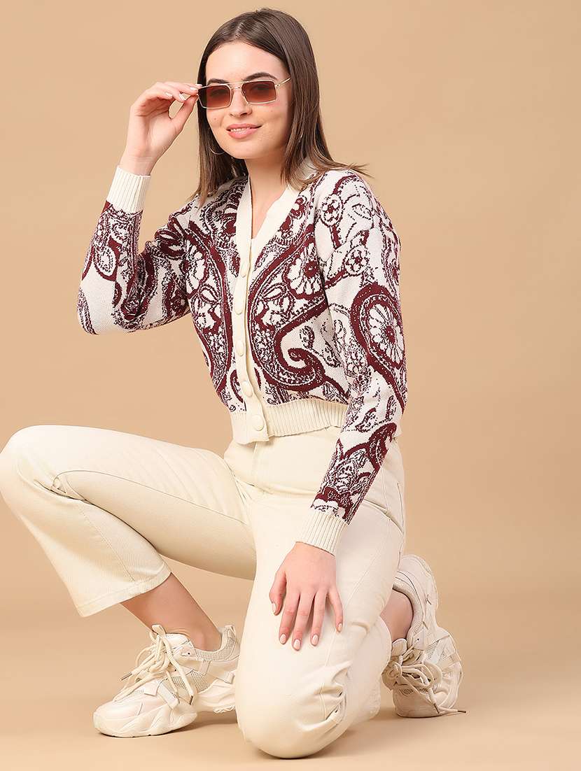 women self design long sleeve cardigan - 22154420 -  Standard Image - 5