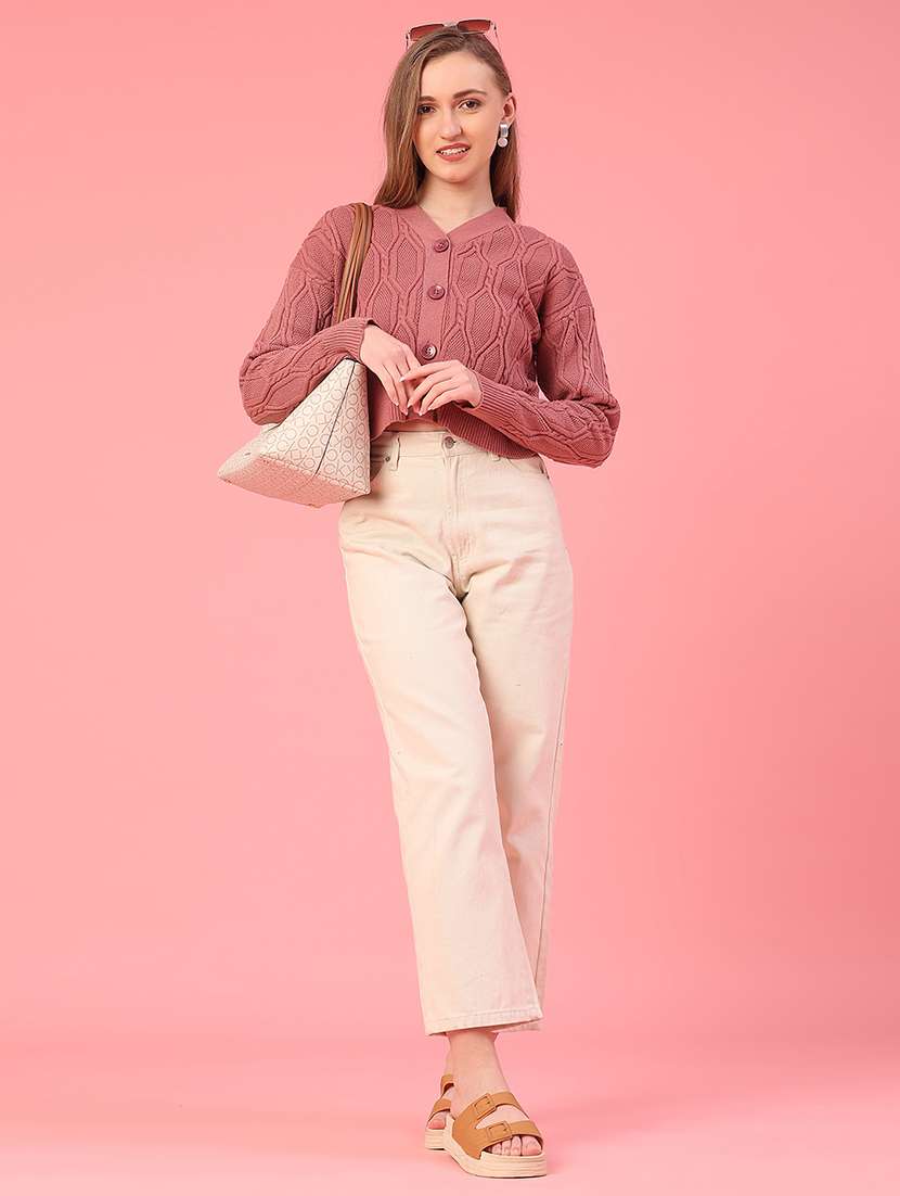 women self design long sleeve cardigan - 22154421 -  Standard Image - 5