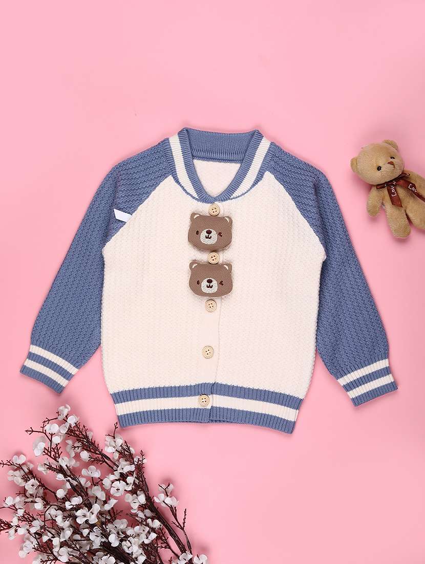 boys color block long sleeve sweater