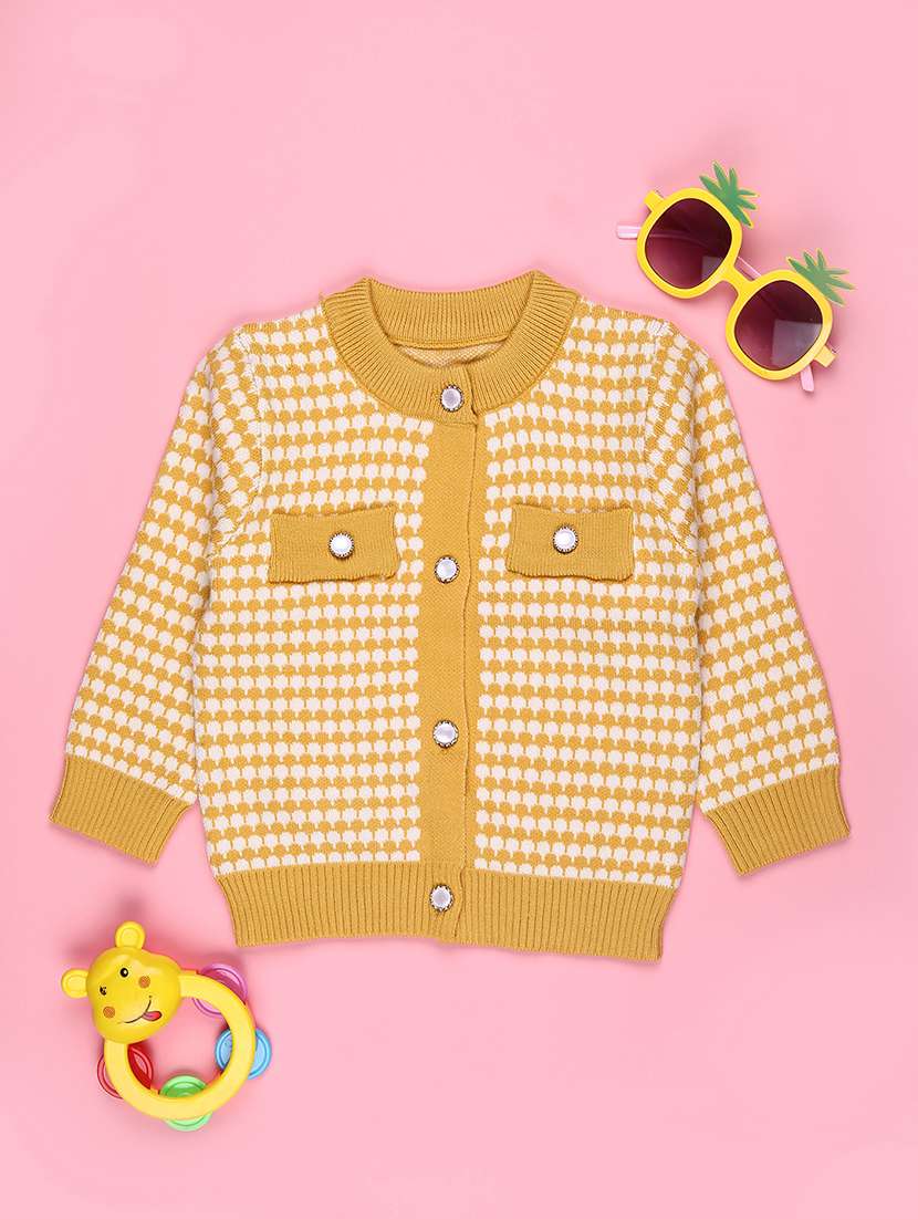 girls self designed long sleeve cardigan - 22155404 -  Zoom Image - 0