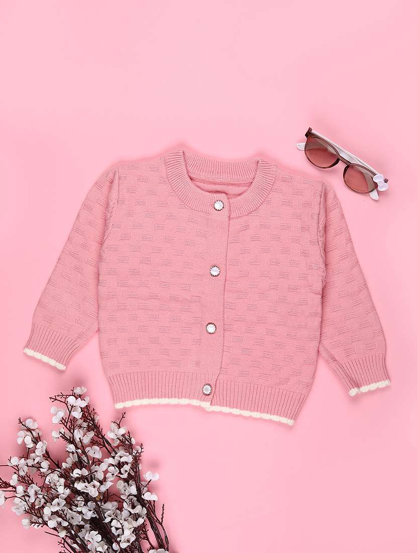 girls self designed long sleeve cardigan