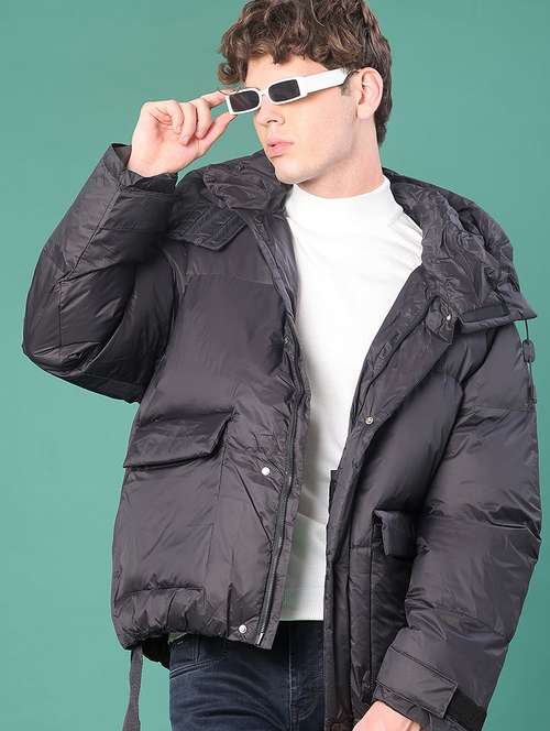 men solid long sleeve puffer jacket - 22155469 -  Standard Image - 0