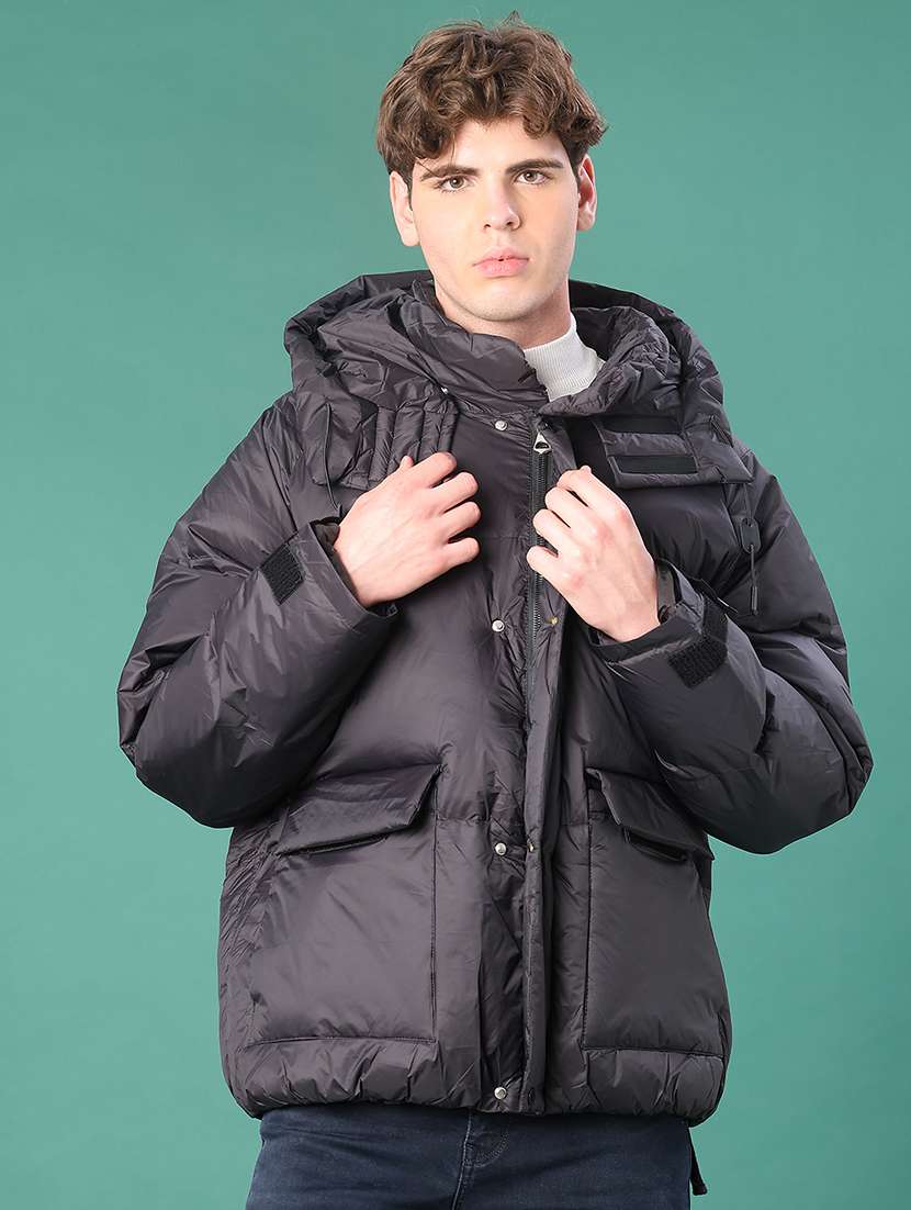 men solid long sleeve puffer jacket - 22155469 -  Standard Image - 3