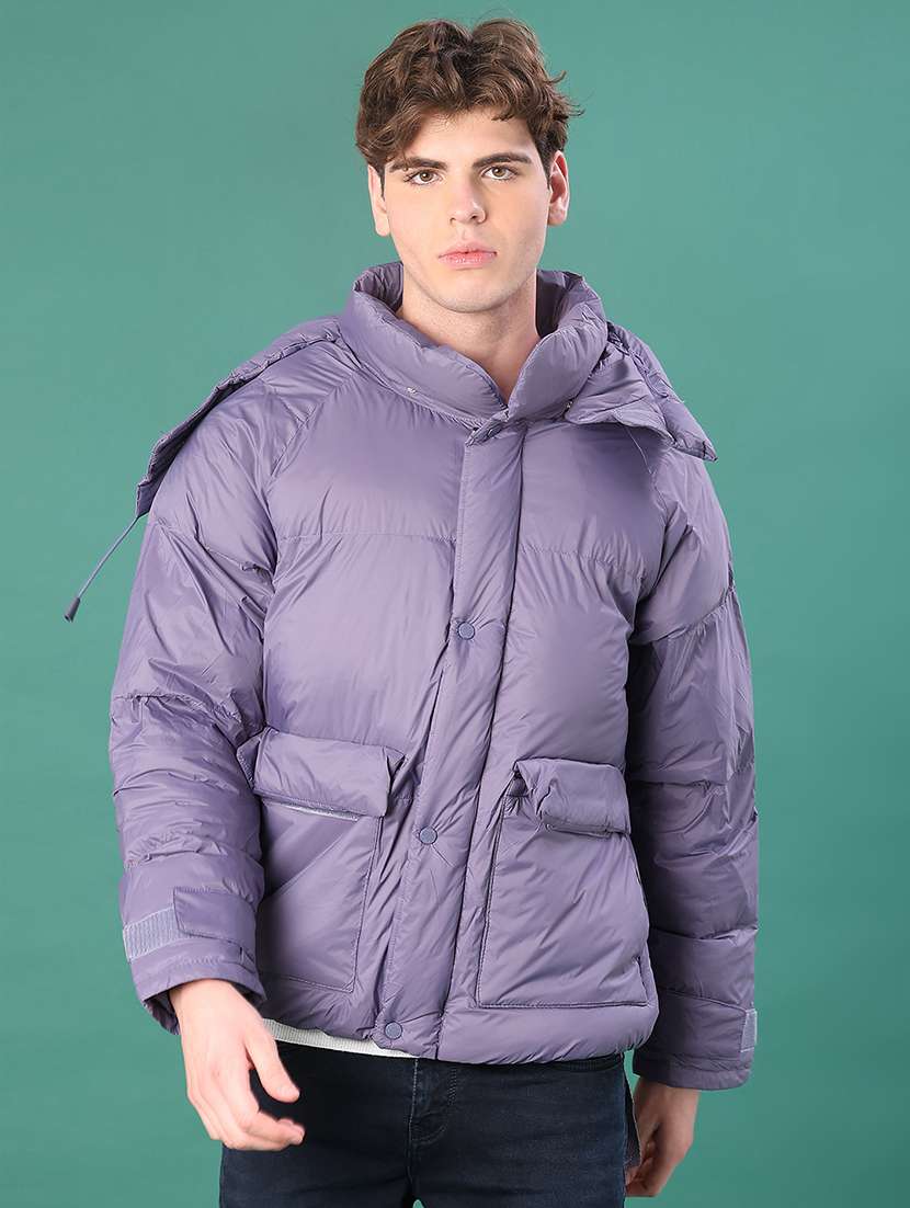 men solid long sleeve puffer jacket - 22155471 -  Standard Image - 3