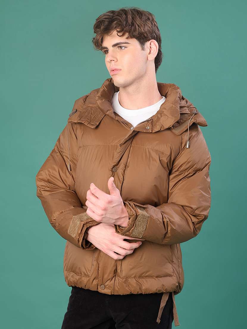 men solid long sleeve puffer jacket - 22155472 -  Standard Image - 3