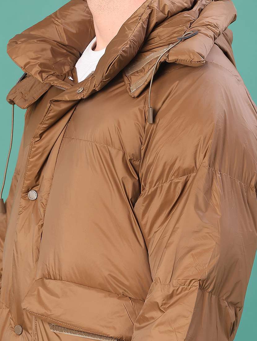 men solid long sleeve puffer jacket - 22155472 -  Standard Image - 5