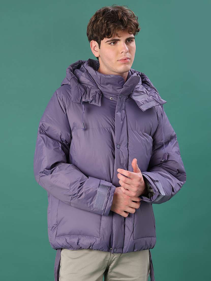 men solid long sleeve puffer jacket - 22155474 -  Standard Image - 3