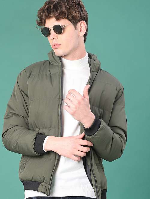 men solid long sleeve puffer jacket - 22155480 -  Standard Image - 0
