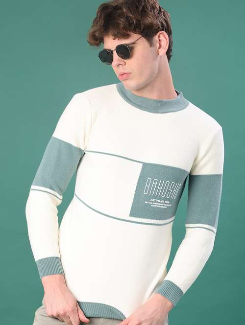 men color block long sleeve regular fit pullover - 22155594 -  Standard Image - 0