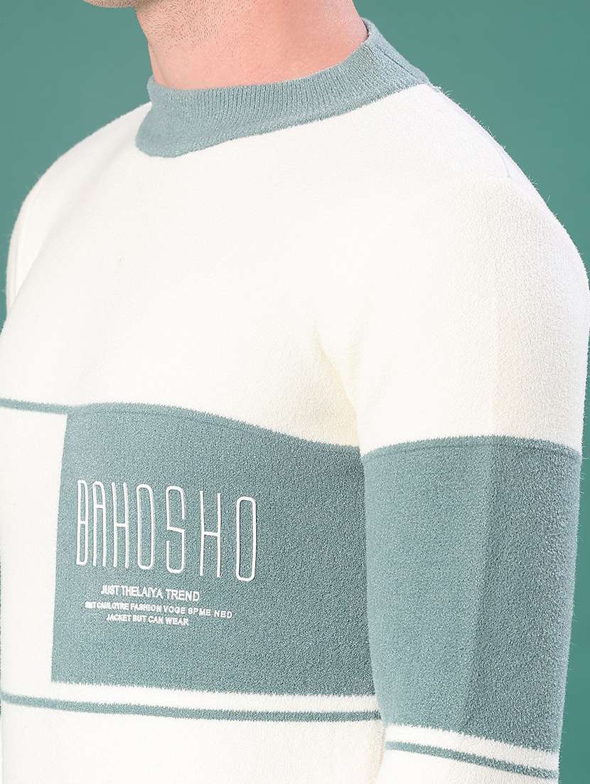 men color block long sleeve regular fit pullover - 22155594 -  Standard Image - 5
