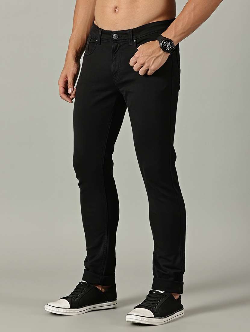 men solid mid rise slim fit jeans - 22155600 -  Standard Image - 3