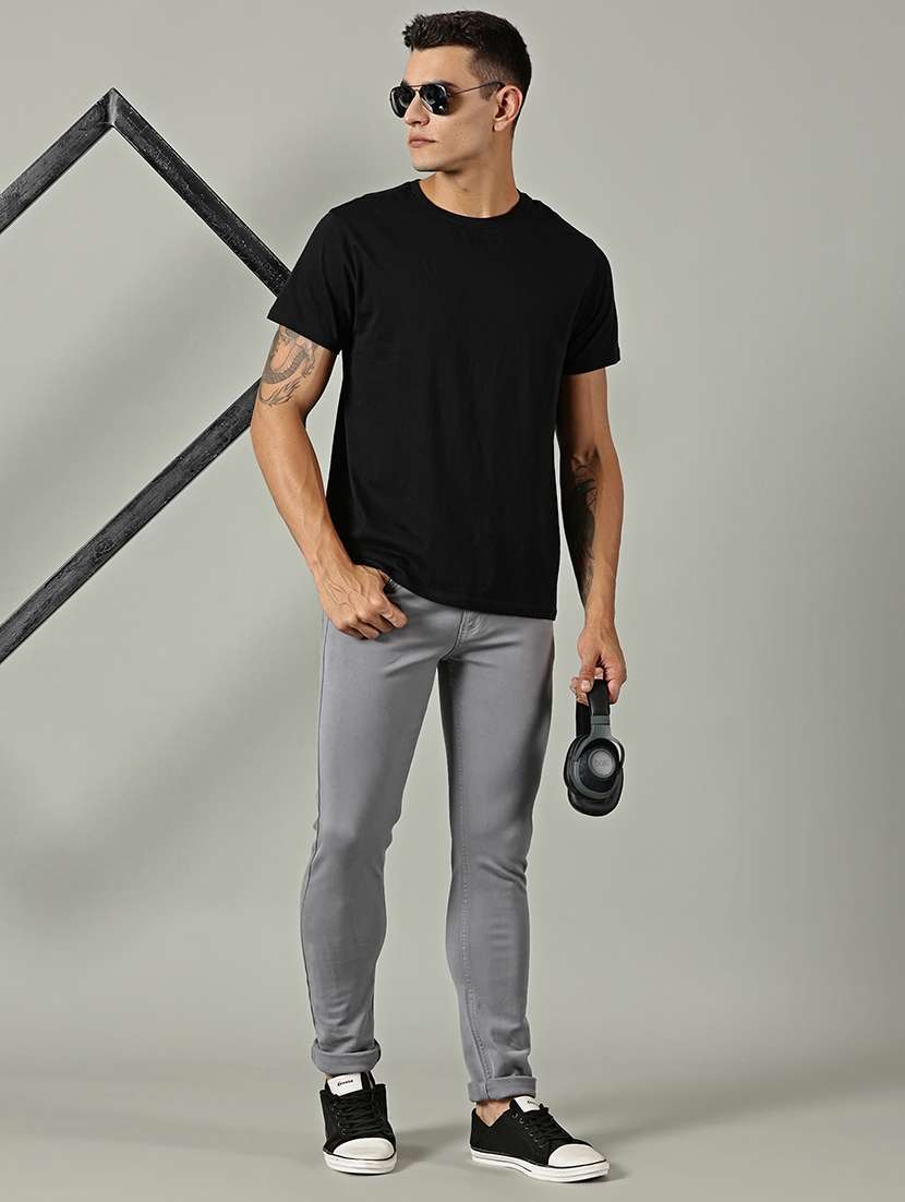 men solid mid rise slim fit jeans - 22155625 -  Standard Image - 5