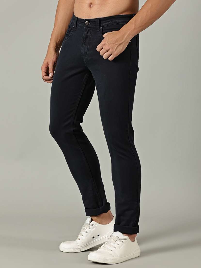 men solid mid rise slim fit jeans - 22155626 -  Standard Image - 3