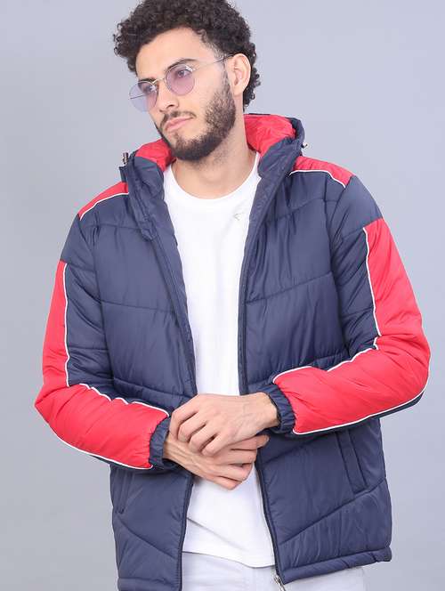 men color block long sleeve puffer jacket - 22155668 -  Standard Image - 0