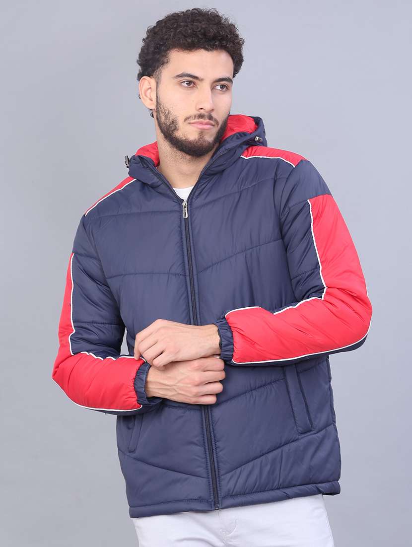 men color block long sleeve puffer jacket - 22155668 -  Standard Image - 3
