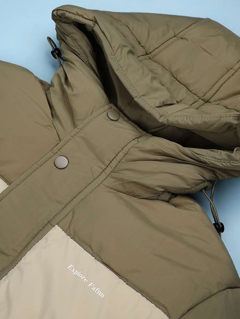 boys color blocked long sleeve hooded quilted jacket  - 22155669 -  Standard Image - 3